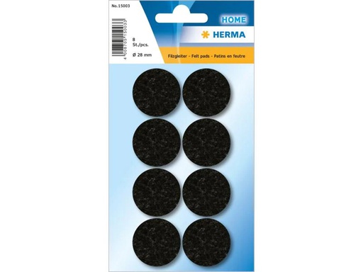 [90106019 1085857] Herma Stickers Filzgleiter Ø 28 mm, Schwarz, 8 Stück