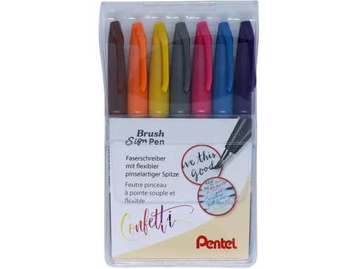 [90106129 709959] pentel Filzstift Brush Sign Pen 7 Stück