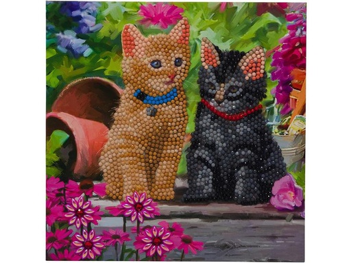 [90001043 1140275] CRAFT Buddy Bastelset Crystal Art Card Cat Friends