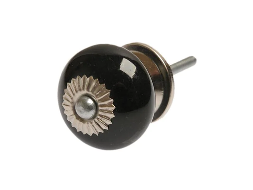 [90106691 1176517] Tranquillo Möbelgriff handgemacht, Ø 3.8 cm, Schwarz/Silber
