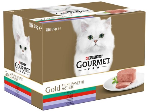 [90106926 1081500] Purina Nassfutter Gourmet Gold feine Pastete Fleisch, 24 x 85 g
