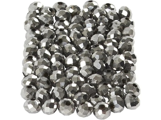 [90107204 846843] Creativ Company Glasschliffperlen 3 mm x 4 mm Anthrazit