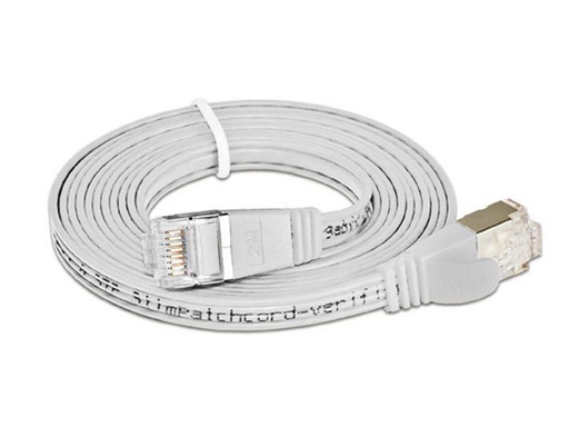 [90010723 314823] SLIM Slimpatchkabel RJ-45 - RJ-45, Cat 6, STP, 0.1 m, Weiss