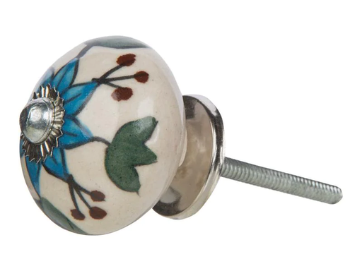 [90107517 1176584] Tranquillo Möbelgriff handgemacht, Ø 4 cm, Weiss/Silber