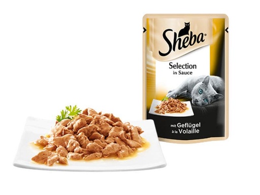 [90107521 842242] Sheba Nassfutter Sélection in Sauce Geflügel Variation 40 x 85 g