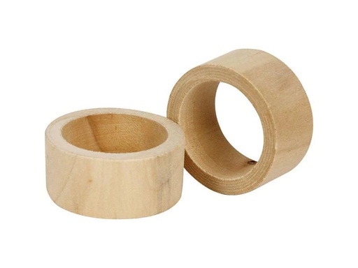 [90107539 892709] Creativ Company Holzartikel Serviettenringe, 3.5 x 2 cm, Kiefernholz, 6 Stk.