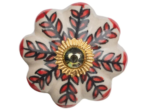 [90107784 1176594] Tranquillo Möbelgriff handgemacht, Ø 4.5 cm, Weiss/Gold