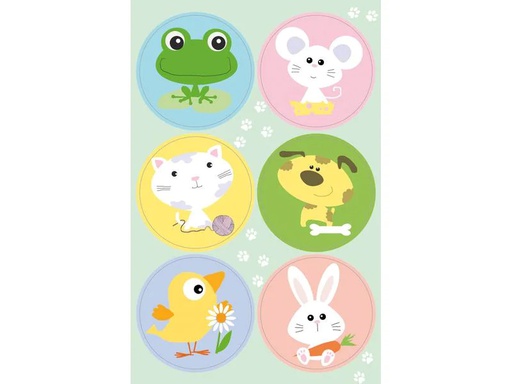 [90107839 1143455] Braun + Company Motivsticker Little Animals 4 Blatt