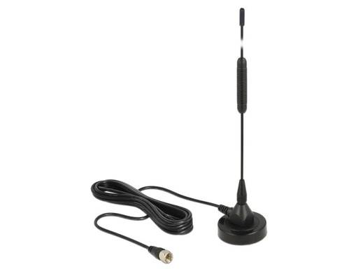 [90108358 676176] Delock DAB+-Antenne F-Stecker 174-240 MHz F-Type 0 dBi Rundstrahl