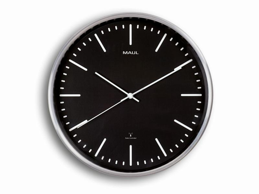 [90108420 609187] Maul Wanduhr MAULfly Ø 30 cm Schwarz/Silber