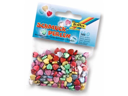 [90108654 599596] Folia Perlen Herzen, Mehrfarbig