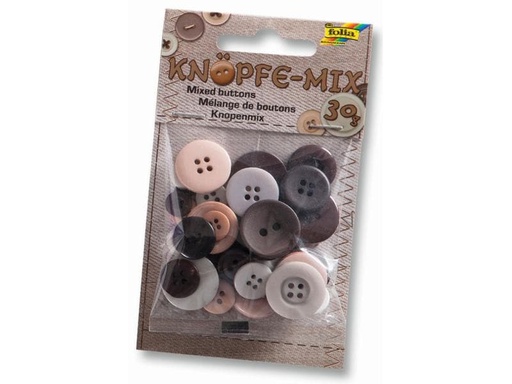[90108681 599769] Folia Knöpfe-Mix Ton in Ton, Braun