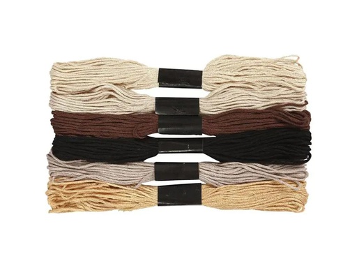 [90010853 710720] Creativ Company Stickgarn Baumwolle Natur 6 Bündel à 8 m