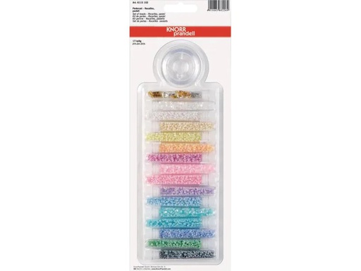 [90108938 805741] Knorr Prandell Kunststoffperlen Rocailles  17-teilig, Pastell