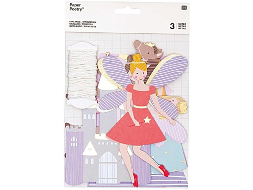 [90109022 988576] Rico Design Girlande Prinzessin 3 m, Mehrfarbig