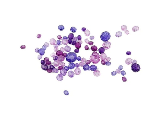 [90010895 846852] Creativ Company Facettenperlen 4-12 mm Violett, 170 Stück