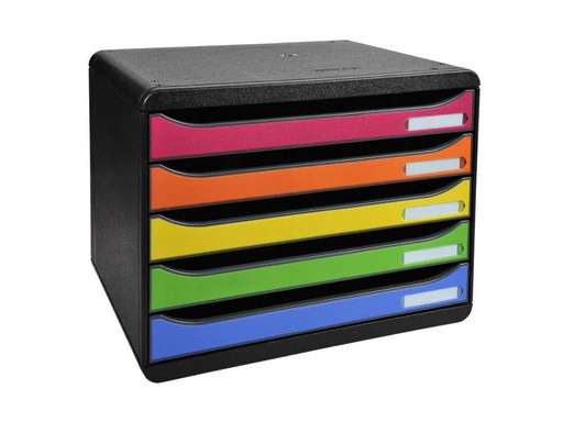 [90109431 914601] Exacompta Schubladenbox Big Box Plus  Quer, Mehrfarbig