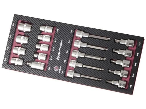 [90109576 469615] Kraftwerk Stecknuss-Set 1/2 Completo EVA3 Torx-Bit 19-teilig
