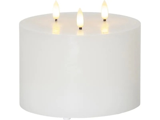 [90109749 1129381] Star Trading LED-Kerze Pillar Flamme Ø 15 x 13 cm, Weiss
