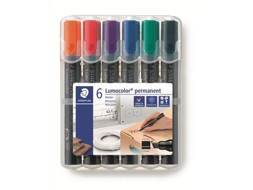 [90109853 914825] Staedtler Permanent-Marker Lumocolor 350 6er-Set, permanent