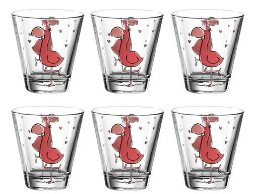 [90109994 986204] Leonardo Kindertrinkglas Bambini Flamingo, 215 ml, 6 Stück
