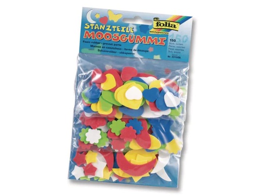 [90110040 599563] Folia Moosgummi-Stanzteile Diverse Motive, 150 Stück