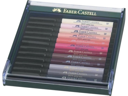 [90010998 847400] Faber-Castell Tuschestift Pitt Artist 12er Set