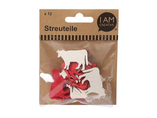 [90111059 1121487] I AM CREATIVE Streudeko Kuh 4 cm 12 Stück