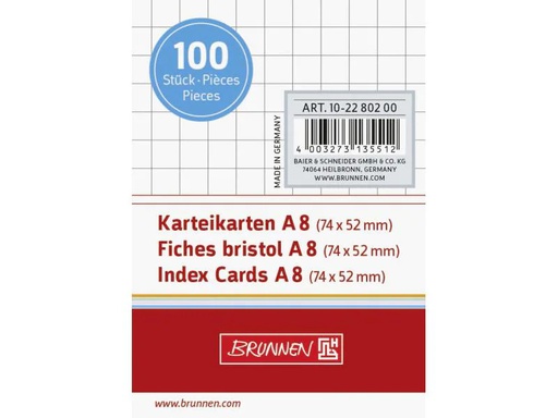 [90111543 686394] Brunnen Karteikarten A8 Kariert