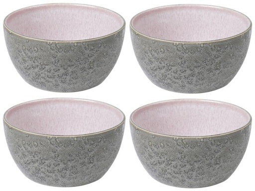 [90111813 868973] Bitz Snackschale 14 cm, 4 Stück, Grau/Hellpink