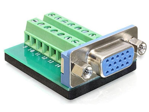 [90112129 423072] Delock Adapter VGA 16Pin Terminalblock Buchse