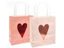 Rico Design Geschenktasche Herzen 2 Stück, Rosa, 18  x 21 cm