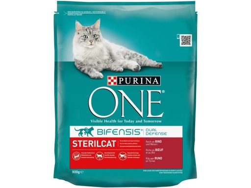 [90112785 589793] Purina ONE Trockenfutter Sterilcat Rind &amp; Weizen, 800 g