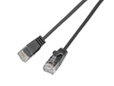 SLIM Slimpatchkabel RJ-45 - RJ-45, Cat 6, UTP, 0.5 m, Schwarz