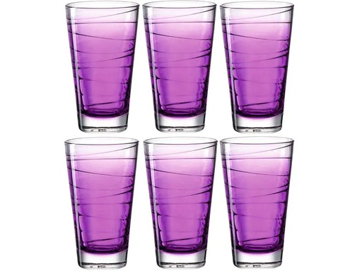 [90113998 1204323] Leonardo Trinkglas Vario Struttura 280 ml, 6 Stück, Violett