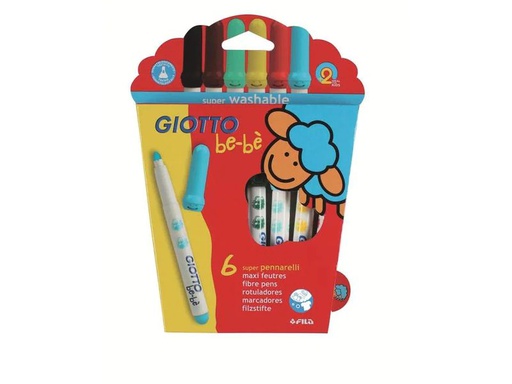 [90114046 1137743] Giotto Filzstift be-bé 6 Stück, Mehrfarbig