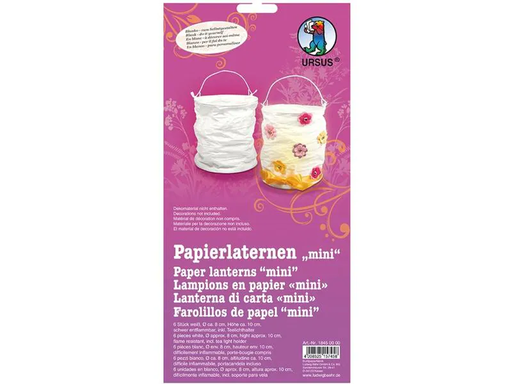 [90114207 1097352] URSUS Lampion Ø 8 cm Weiss, 6 Stück