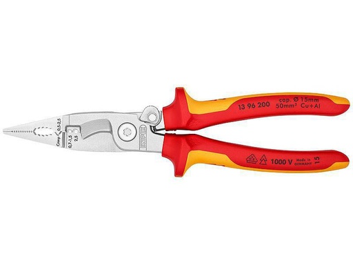 [90114511 916918] Knipex Elektro-Installtionszange 200 mm mit Öffungsfeder