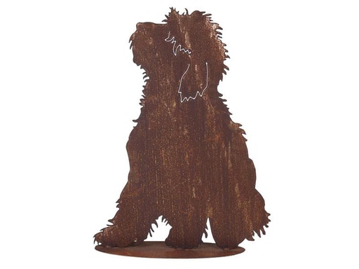[90114811 1172711] Ambiance Dekofigur Hund auf Platte, sitzend