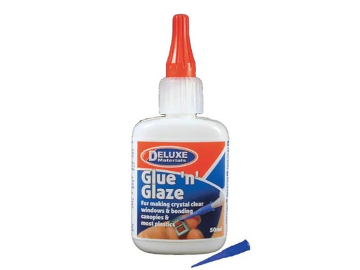 [90114831 778900] Deluxe Materials Modellbauklebstoff GlueNGlaze 1 Stück, Transparent