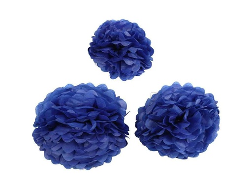 [90114893 719934] Creativ Company Pompons 20 + 24 + 30 cm 3 Stück, Blau