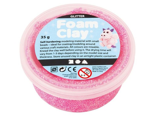 [90114962 828555] Creativ Company Modelliermasse Foam Clay 35 g Glitzer Pink