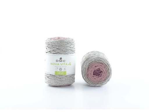 [90115110 1192052] DMC Wolle Nova Vita Makramee Cord 2 mm 250 g Grau; Hellrosa