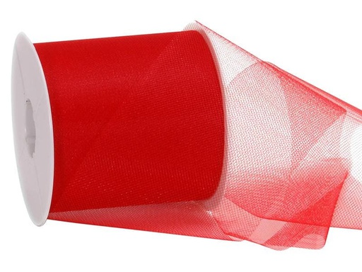 [90115718 1122557] Spyk Geschenkband Torino Tulle 100 mm x 50 m, Rot