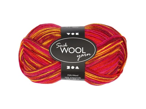 [90115781 1057936] Creativ Company Wolle 50 g für Socken, Rot/Orange
