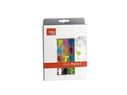 [90116028 428310] Vacuvin Glasmarkierer Party People 12 Stück Mehrfarbig