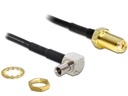 Delock Antennenadapter 90°, 17cm, SMA Buchse (f) - TS-9 Stecker (m)