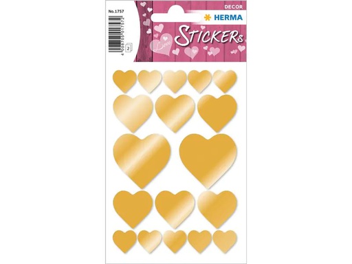 [90116195 1161058] Herma Stickers Metallic Sticker Herzen Gold 36 Stück Gold