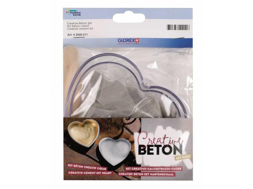 [90116227 631742] Glorex Kreativ-Beton Set 2x Plexiglasformen, Herz