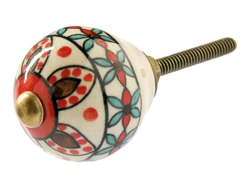[90116267 1176534] Tranquillo Möbelgriff handgemacht, Ø 3 cm, Weiss/Gold